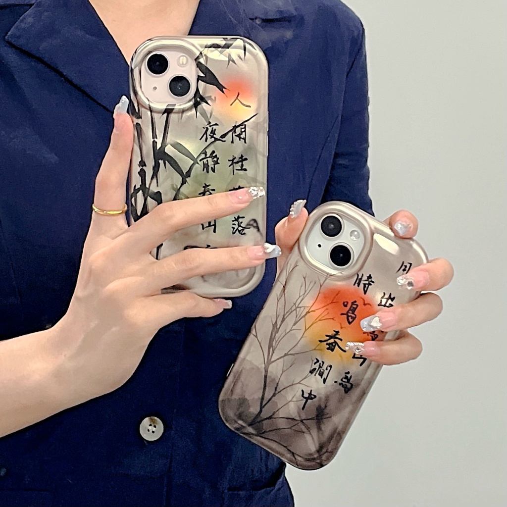 Ốp Điện Thoại TPU Chống Sốc In Hình Vẽ Cây Tre Dành Cho Apple IPhone 14 13 12 11 Pro Max