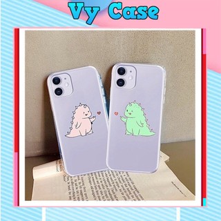 Ốp lưng iphone hình đôi khủng long cute viền trong chống ố 5/5s/6/6plus/6s/6splus/7/7plus/8/8plus/x/xs/11/12/pro/max