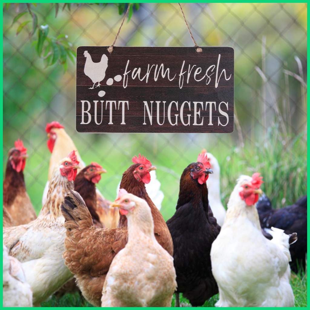 Bảng Hiệu Trang Trí Nông Trại In Hình Mông Gà Phong Cách Retro Nghệ Thuật