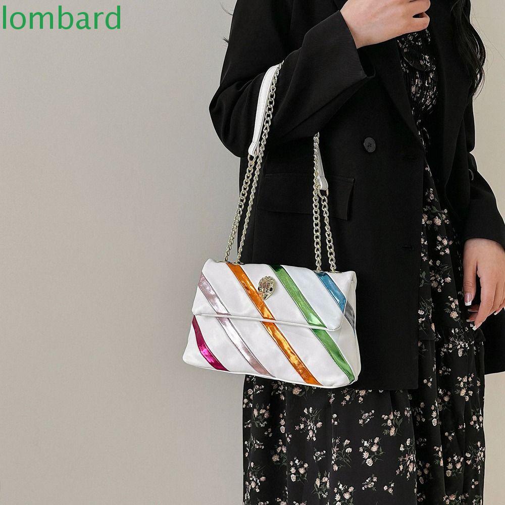 Túi Xách Da PU Họa Tiết Sọc Cầu Vồng Thời Trang Hàn Quốc