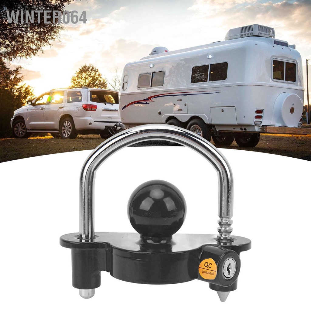 Winter064 Trailer Hitch Ball Lock Có Thể Điều Chỉnh Heavy Duty Steel cho 1 đến 7/8 trong 2in Khớp Nối 2 5/16in với Chìa Khóa