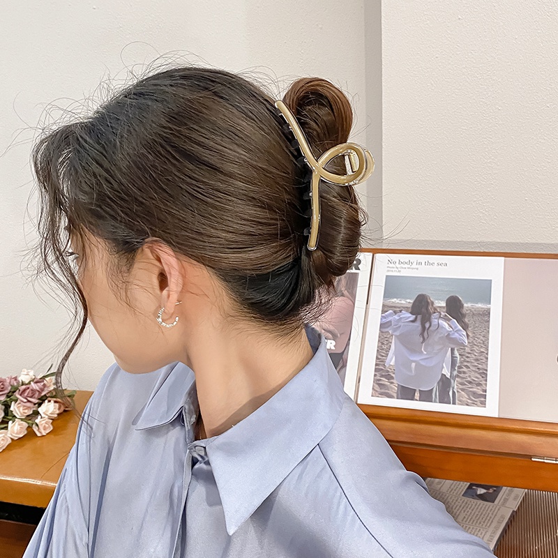 Kẹp Tóc Hình Cá Mập Màu Trơn Phong Cách Hàn Quốc Thời Trang