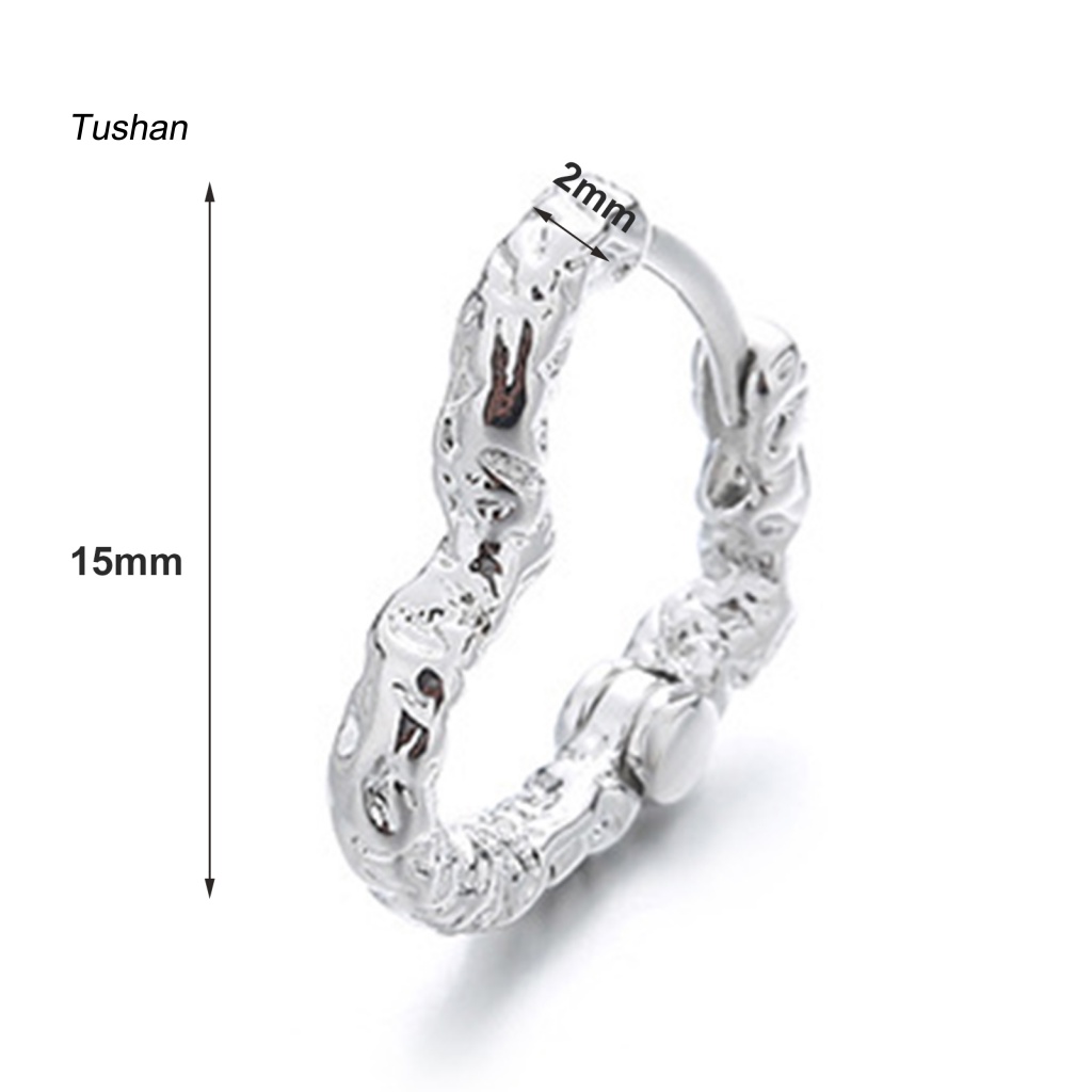 1 Khuyên Tai Hình Trái Tim Rỗng Phong Cách Rock Hàn Quốc Cho Nữ