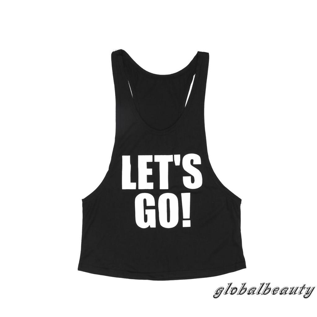 Gb- Áo Tank Top Không Tay Dáng Rộng In Chữ Phong Cách Thể Thao Chạy Bộ Tập Gym Dành Cho Bạn Nữ
