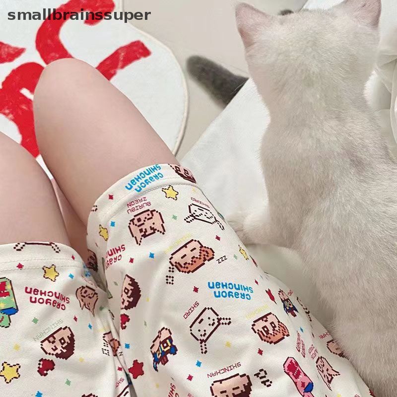 Smallbrainssuper Quần Short Ngủ Hoạt Hình Mùa Hè 2023 Đơn Giản Dễ Thương Cho Nữ SBS