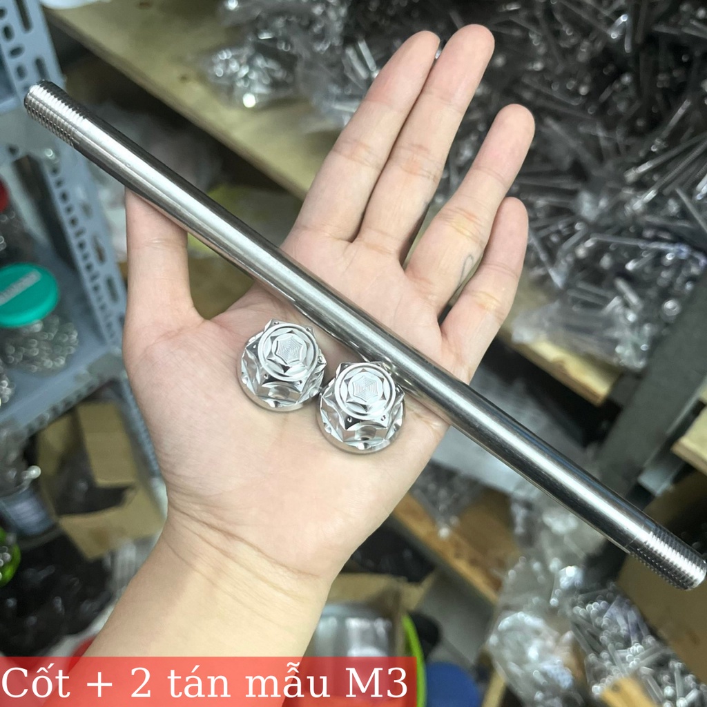 Cốt sau kèm tán inox304 mẫu Thái và M3 dành cho các dòng xe