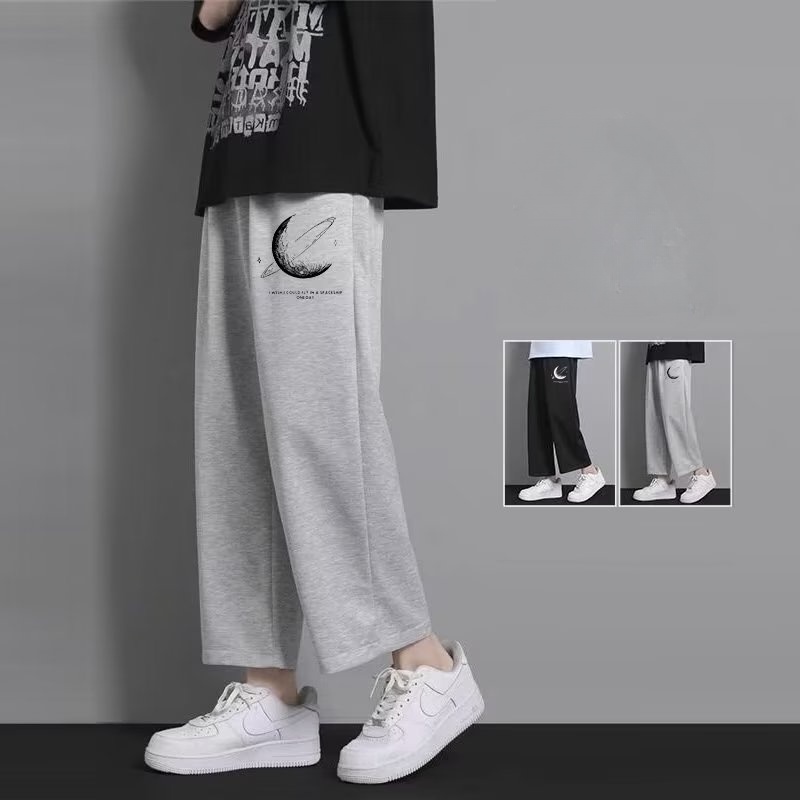 Quần Thể Thao Ống Đứng In Hình Lunar Cỡ Lớn Đến 100kg Phong Cách Hồng Kông Thời Trang Mùa Hè Cho Nam