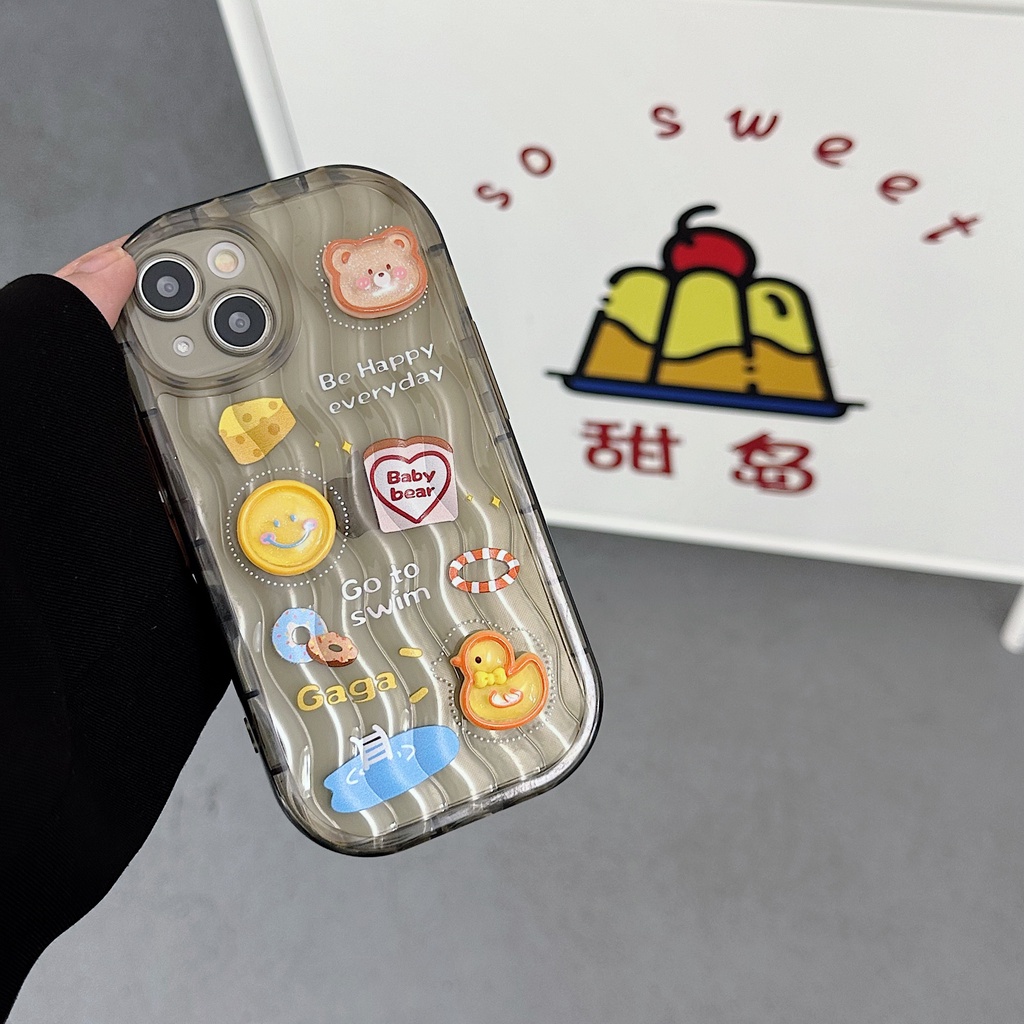 Ốp Điện Thoại TPU Mềm Trong Suốt Họa Tiết Hoạt Hình Có Túi Khí Bảo Vệ Camera Cho iPhone 13 12 11 Pro Max 14 Plus