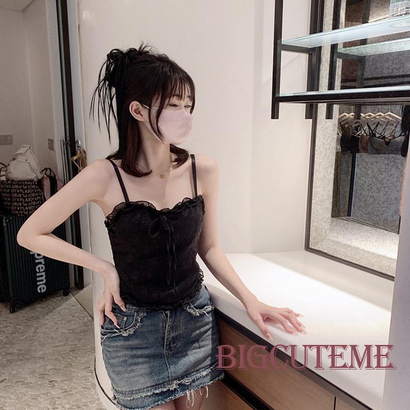 Áo Hai Dây Phối Ren Thời Trang Mùa Hè Quyến Rũ Cho Nữ