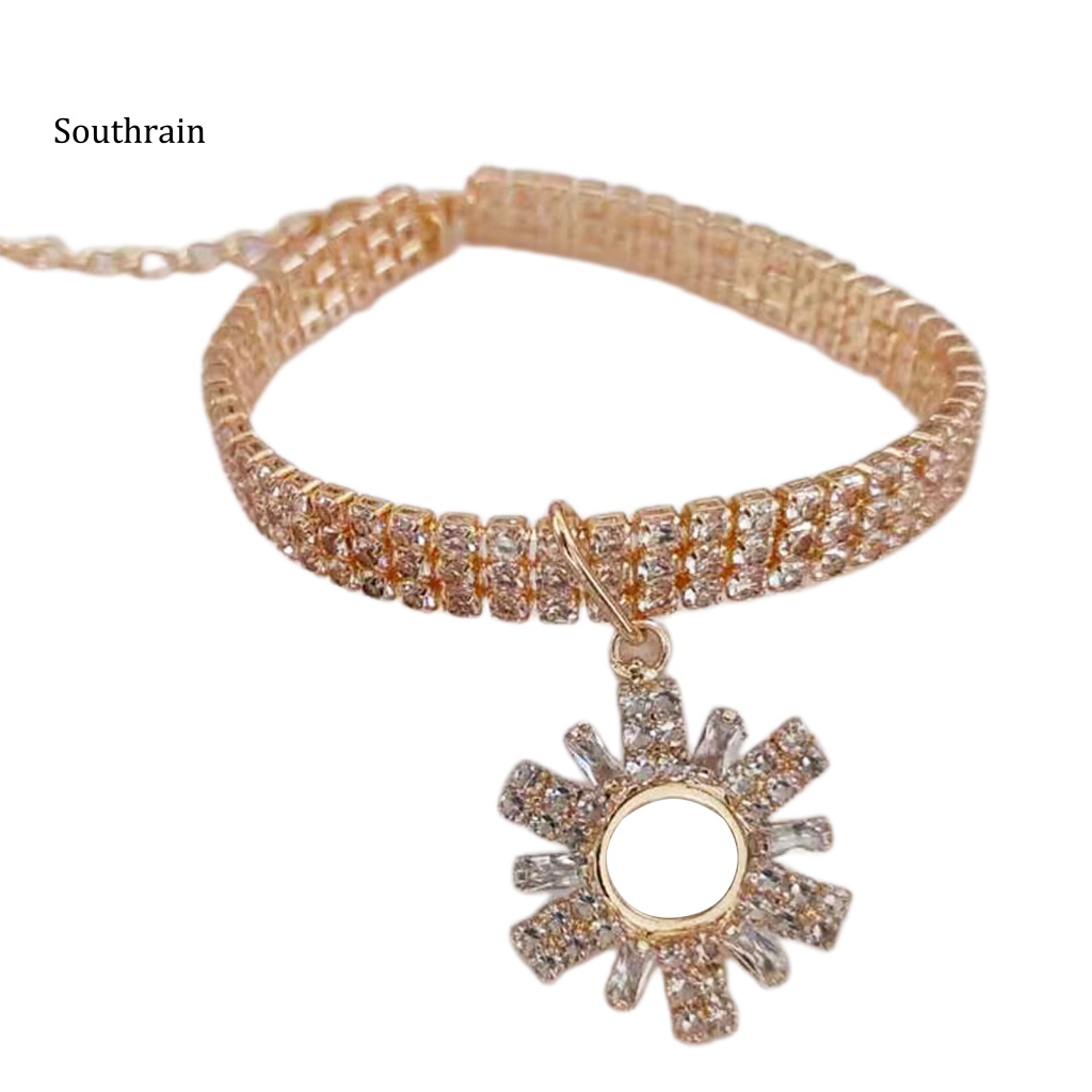 Vòng Cổ Đính Đá Sáng Bóng Thanh Lịch Cho Thú Cưng