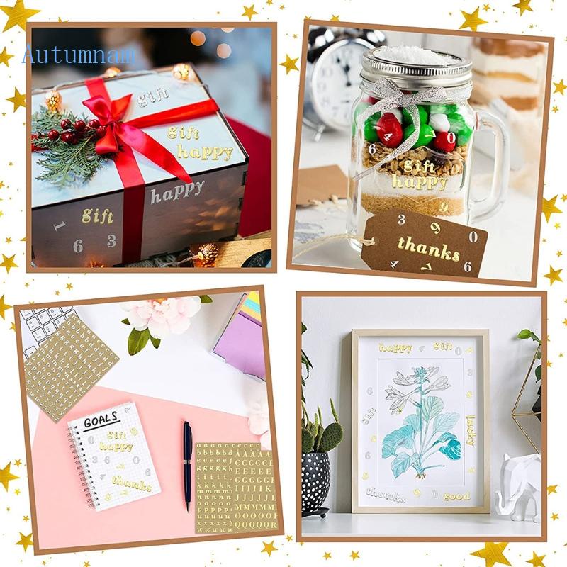 1 Tấm Sticker Dán Trang Trí DIY Hình Chữ Cái Alphabet Và Số 4mm 9mm