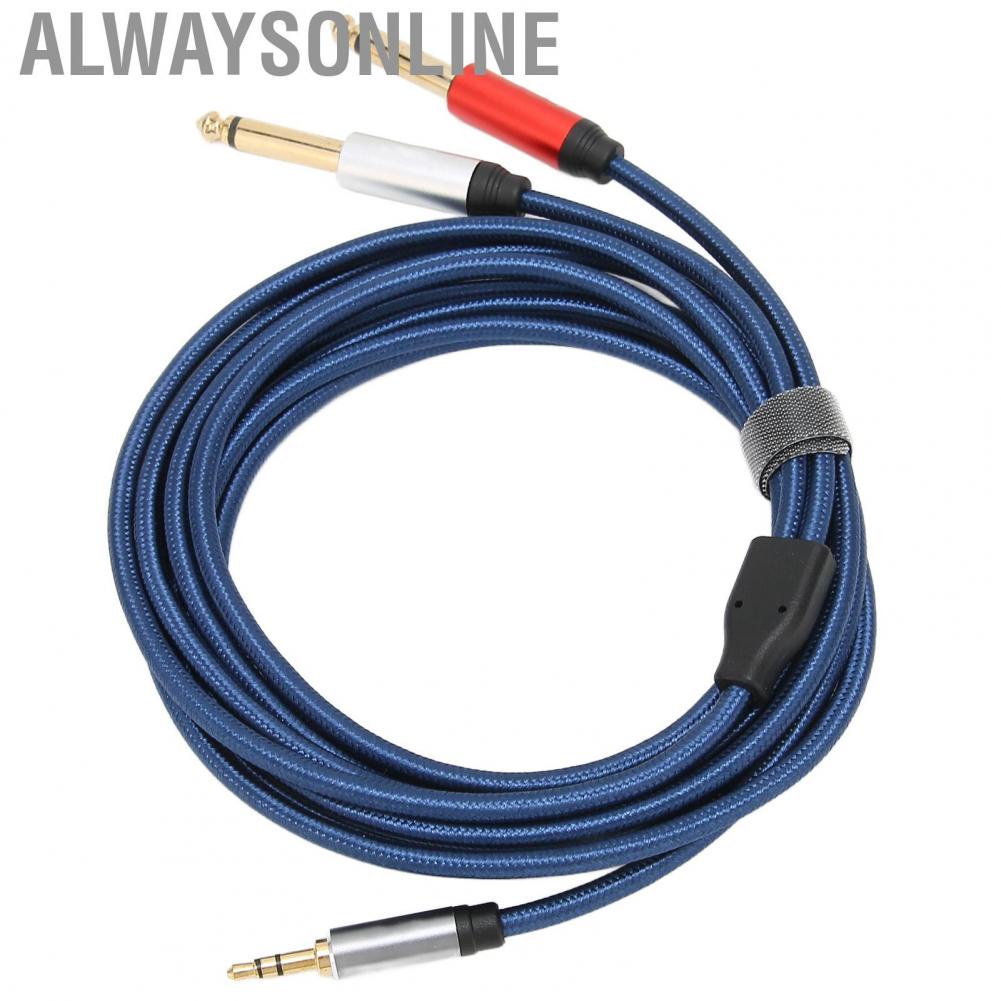 Alwaysonline 3.5mm Stereo Male To Dual 6.35mm Mono Cable Nylon Aluminum Alloy Hot