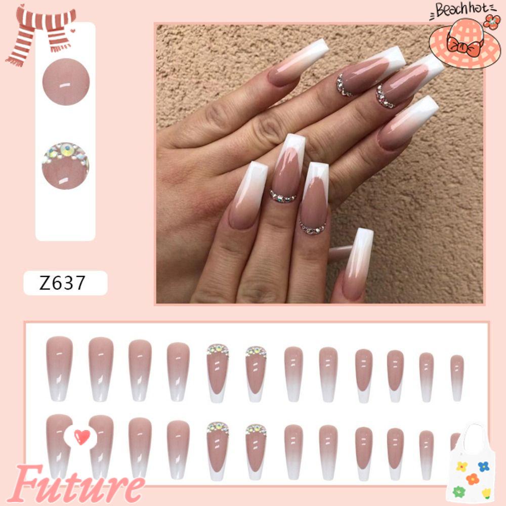 Bộ 24 Móng Tay Giả Che Phủ Toàn Diện Dùng Để Múa Ba Lê