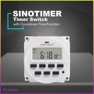Sinotimer Tm618N-2 220V Lcd Digital Ac Programmable Timer Switch With Ul Listed Relay Inside Countdown Time Function [B/5]