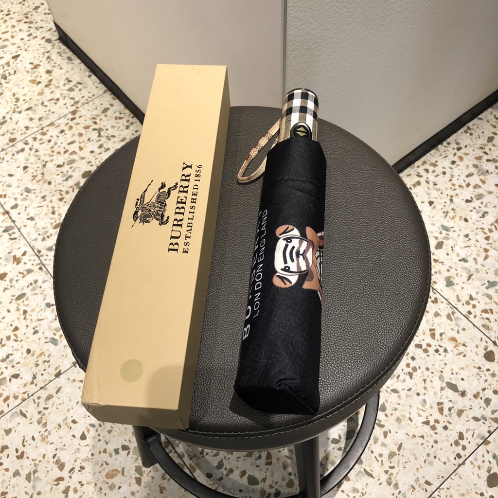 Dù Gấp Tự Động Chống Tia UV Thiết Kế Nhỏ Gọn Thương Hiệu BURBERRY Chất Lượng Cao
