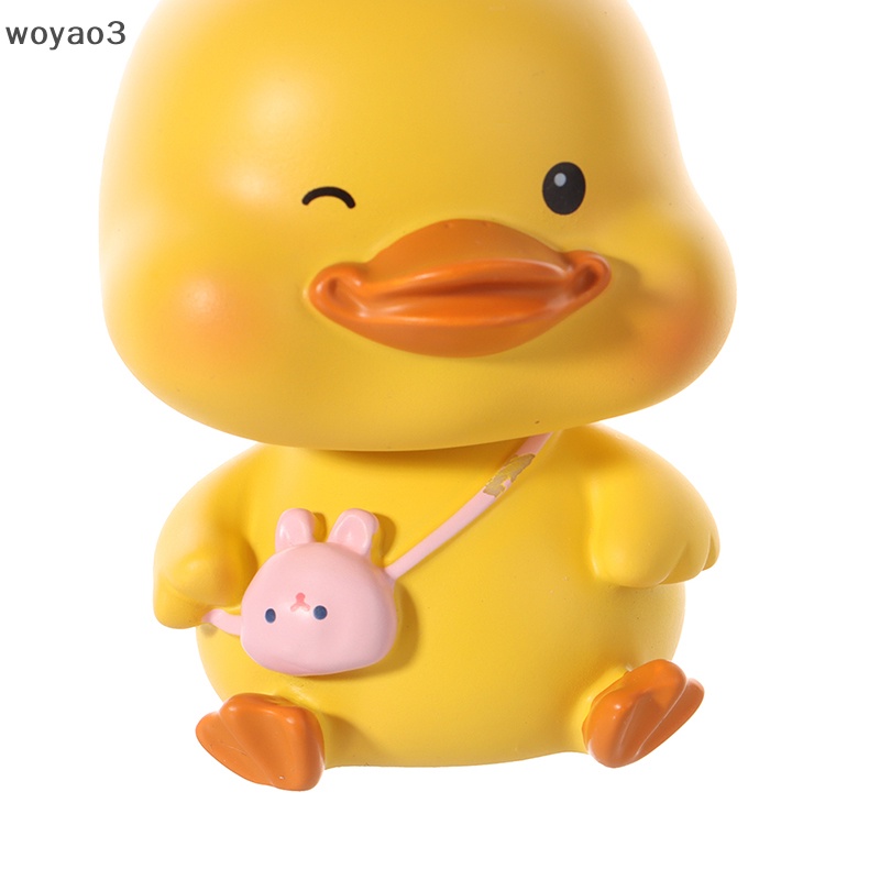 Búp Bê Hình Chú Vịt Lắc Đầu Bằng Nhựa Resin Dễ Thương Trang Trí Xe Hơi woyao3