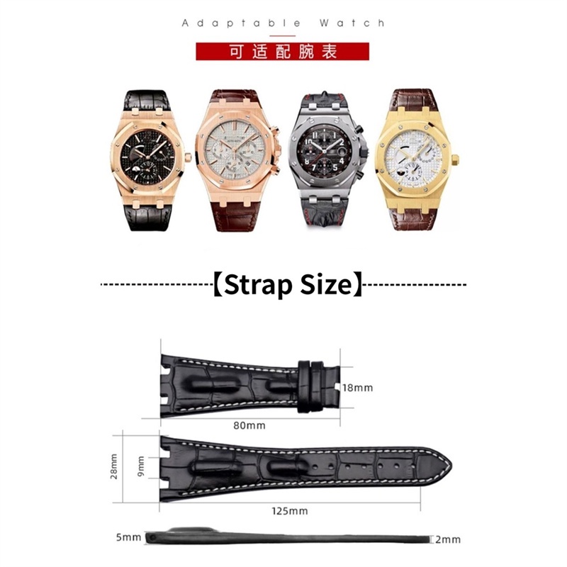 Dây Đeo Thay Thế Bằng Da Thật 28mm Cho AP 15703 26470SO Royal Oak