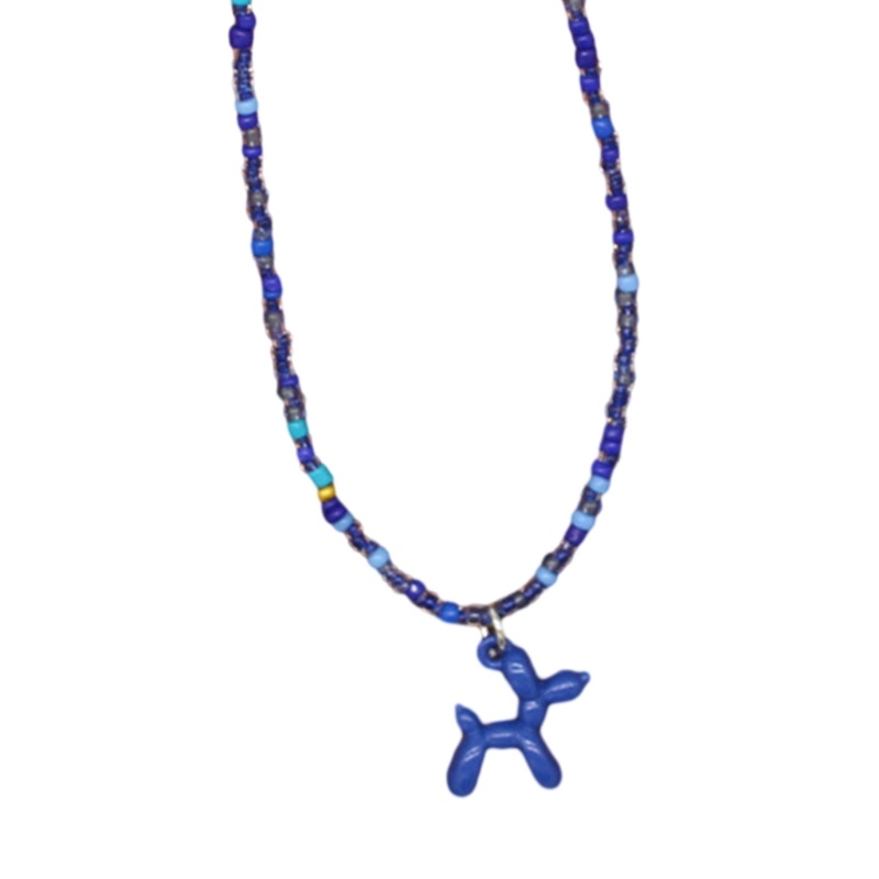 Vòng Cổ Choker Dạng Chuỗi Hạt Nhiều Màu Sắc Mặt Hình Chó Vua Bong Bóng Đơn Giản Dễ Thương