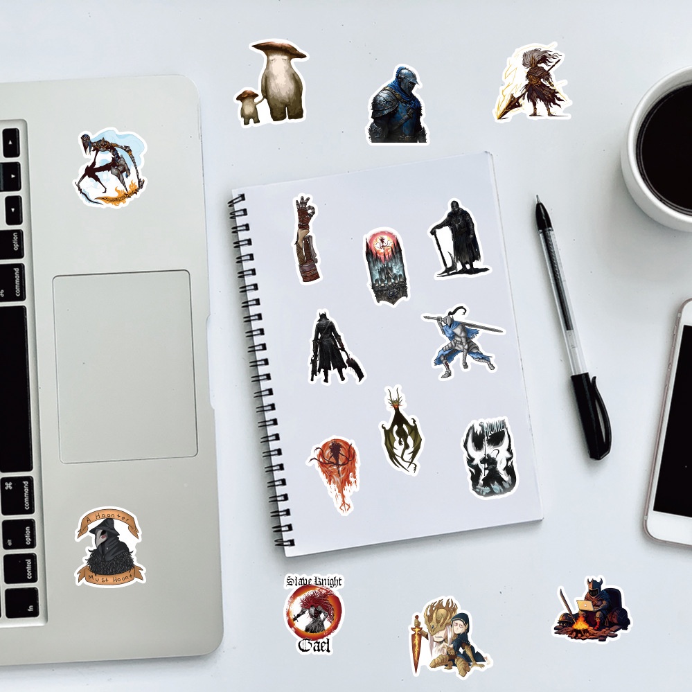 J· Hình Dán Chống Nước Bloodborne Trò Chơi Điện Tử Mũ Bảo Hiểm Máy Tính Xách Tay Hành Lý Dán Thiết Lập, 50 tờ