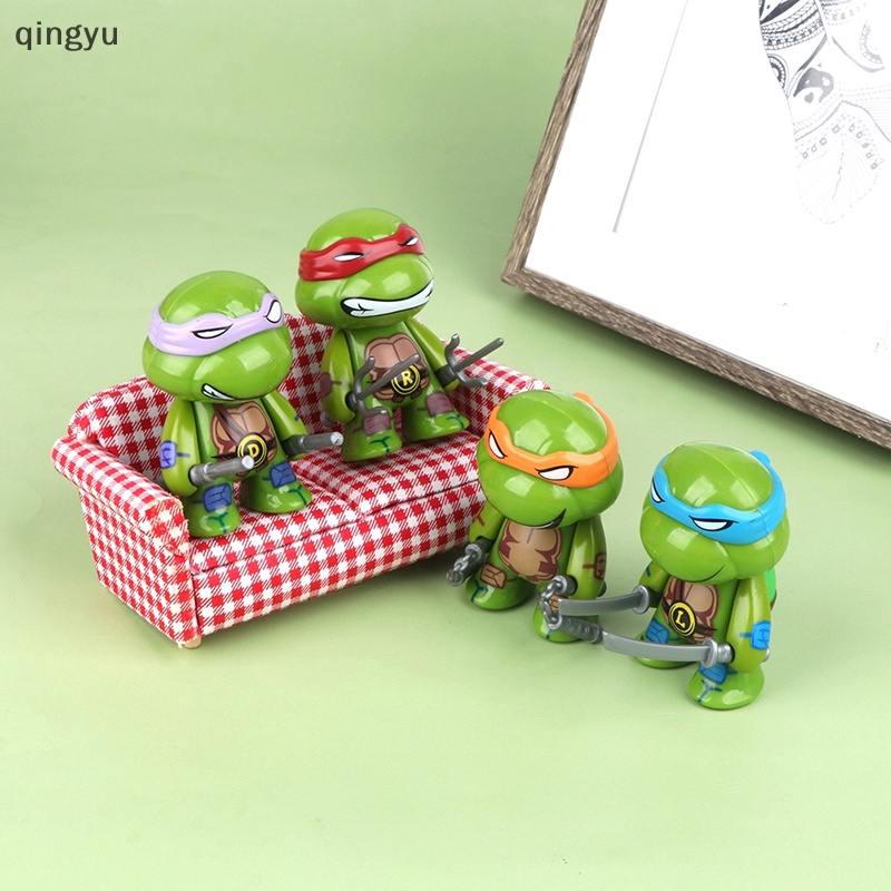 Bộ 4 Đồ trang trí Nhân Vật Ninja Rùa Dễ Thương Dùng Trang Trí Tiểu Cảnh