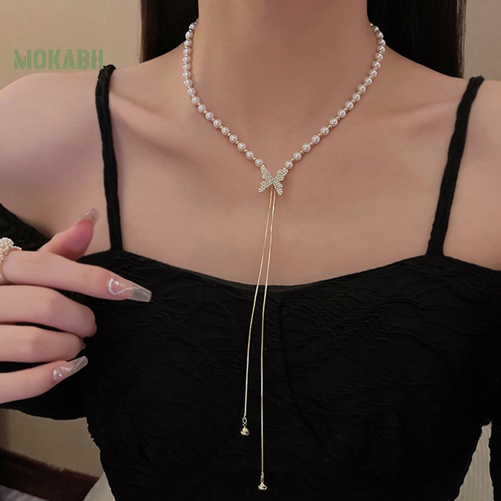 [Mới] Vòng Cổ Thời Trang Công Sở Mịn Màng Bắt Mắt Thiết Kế Tua Rua Bướm Sáng Hoàn Thiện Trang Trí Không Phai Màu Lâu Trôi Cho Nữ