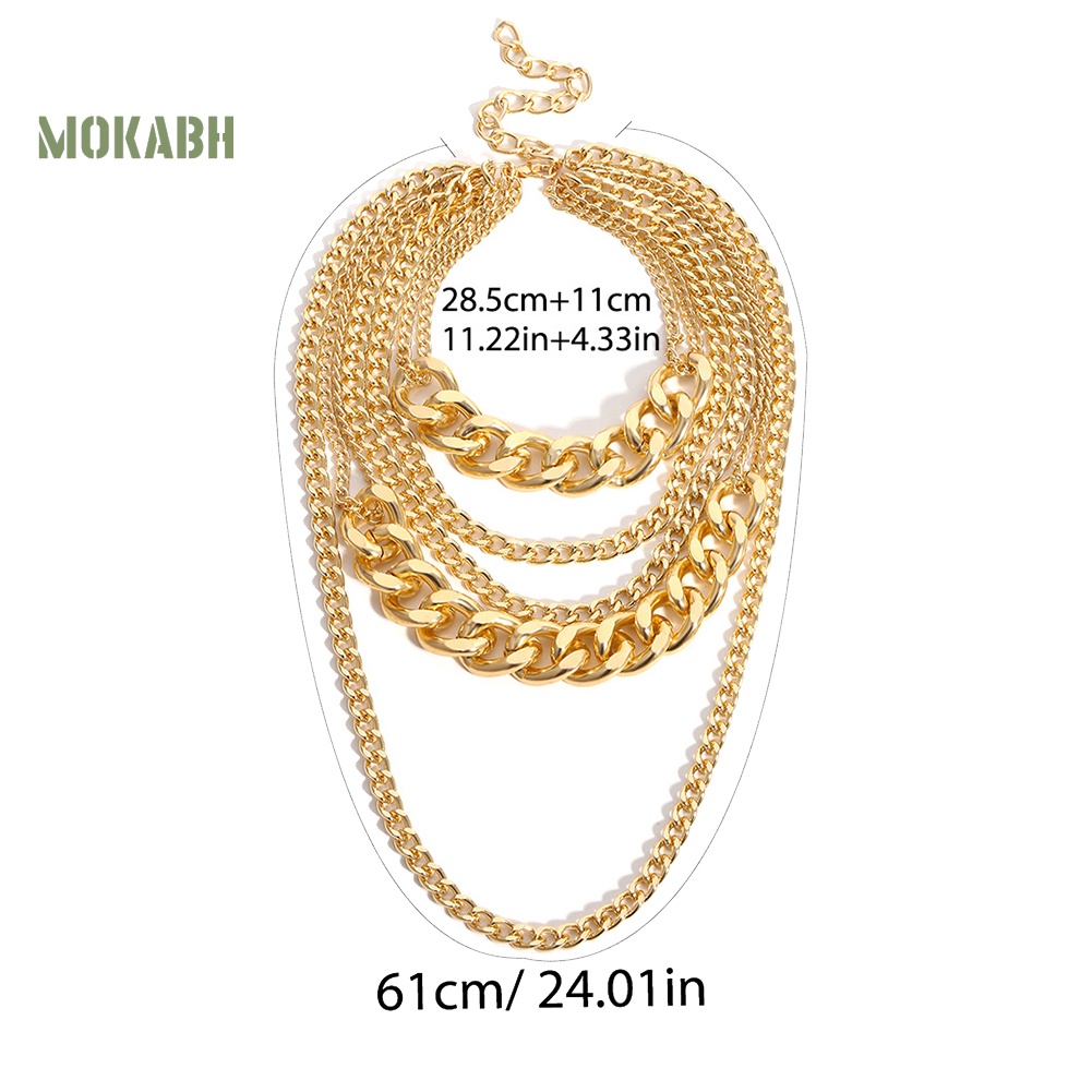 Vòng cổ Nhiều Lớp Phong Cách Rock Hip hop Thời Trang Cho Nữ