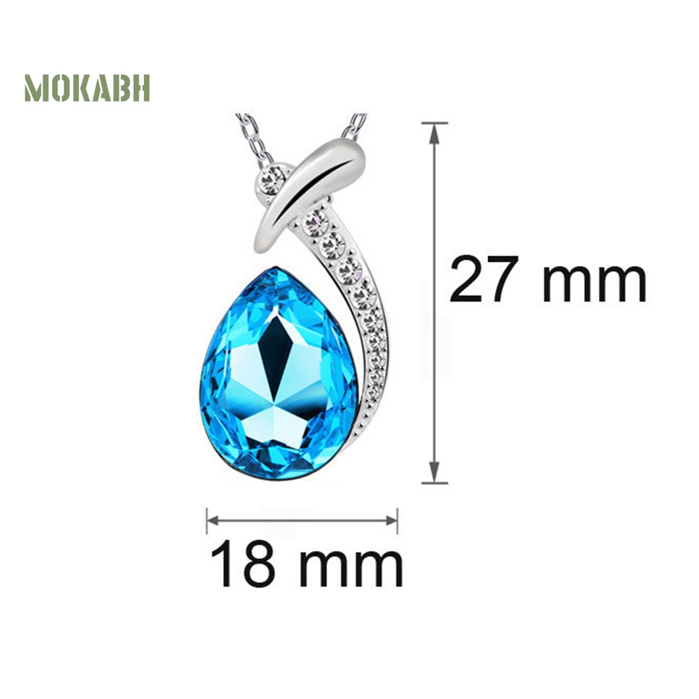 Bộ Trang Sức Vòng cổ + Bông Tai Đính Pha Lê Giả Hình Giọt Nước Thời Trang Cho Nữ