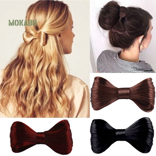 Kẹp Tóc Mỏ Vịt Bằng Sợi Tổng Hợp Đính Nơ Thời Trang Cho Nữ