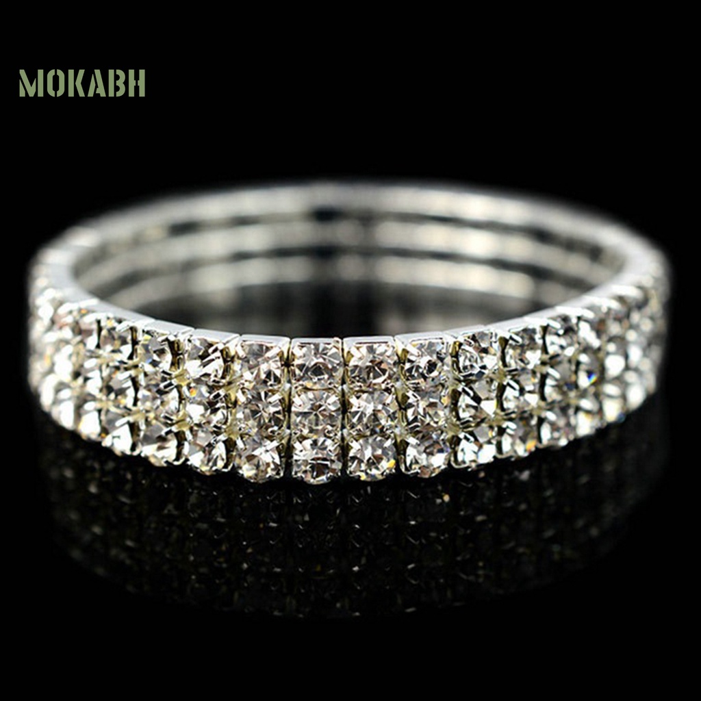 Vòng Tay Hợp Kim Co Giãn Đính Đá Thời Trang