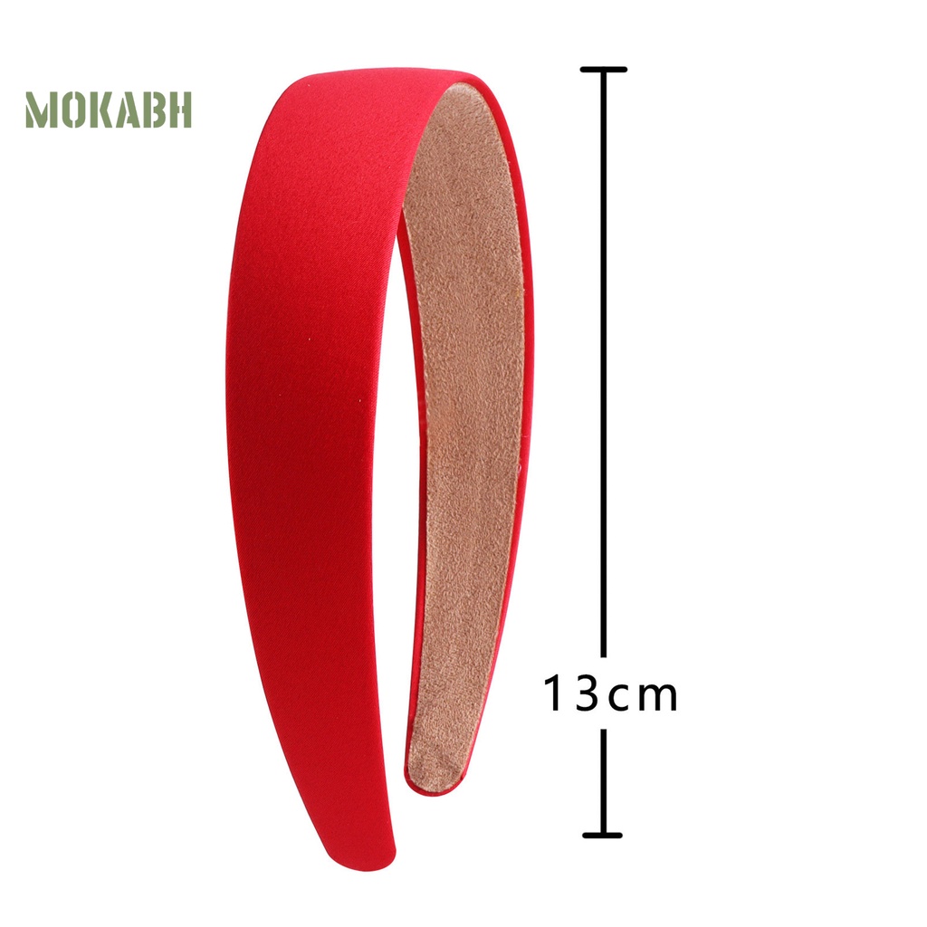 Băng Đô Cài Tóc Bản Rộng 3cm Màu Sắc Trơn Chống Trượt Thời Trang Cho Nữ