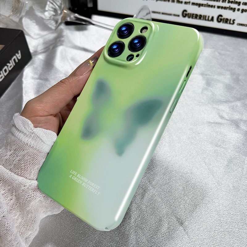 Ốp Điện Thoại Họa Tiết Bướm Xanh Lá Bóng Cho iPhone14 Apple xs Promax1213xr 11 / 14