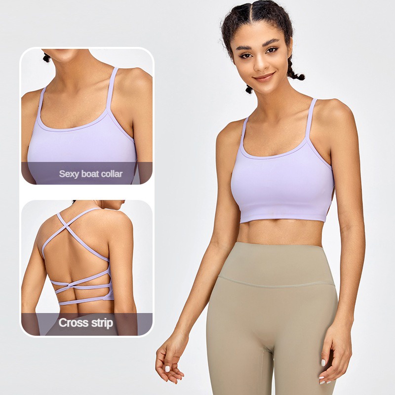 Áo ngực thể thao FENIN FB211S dây chéo lưng thoáng khí nhanh khô cho nữ tập gym