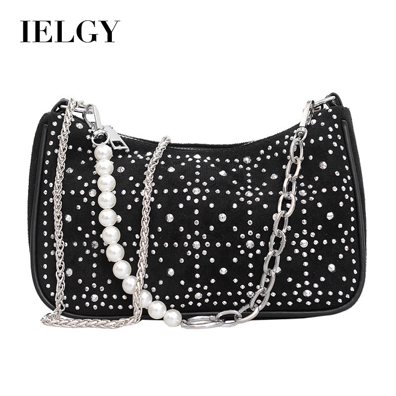 Túi Đựng Điện Thoại Đeo Vai / Kẹp Nách Đính Đá Đơn Giản Xinh Xắn