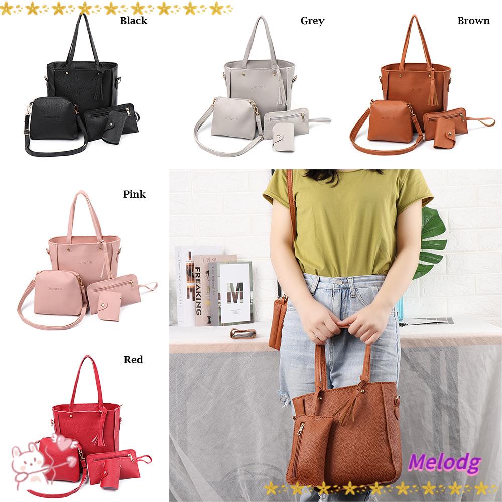 Bộ 4 Túi Đeo Vai Và Túi Xách Bằng Da Thời Trang Dành Cho Nữ