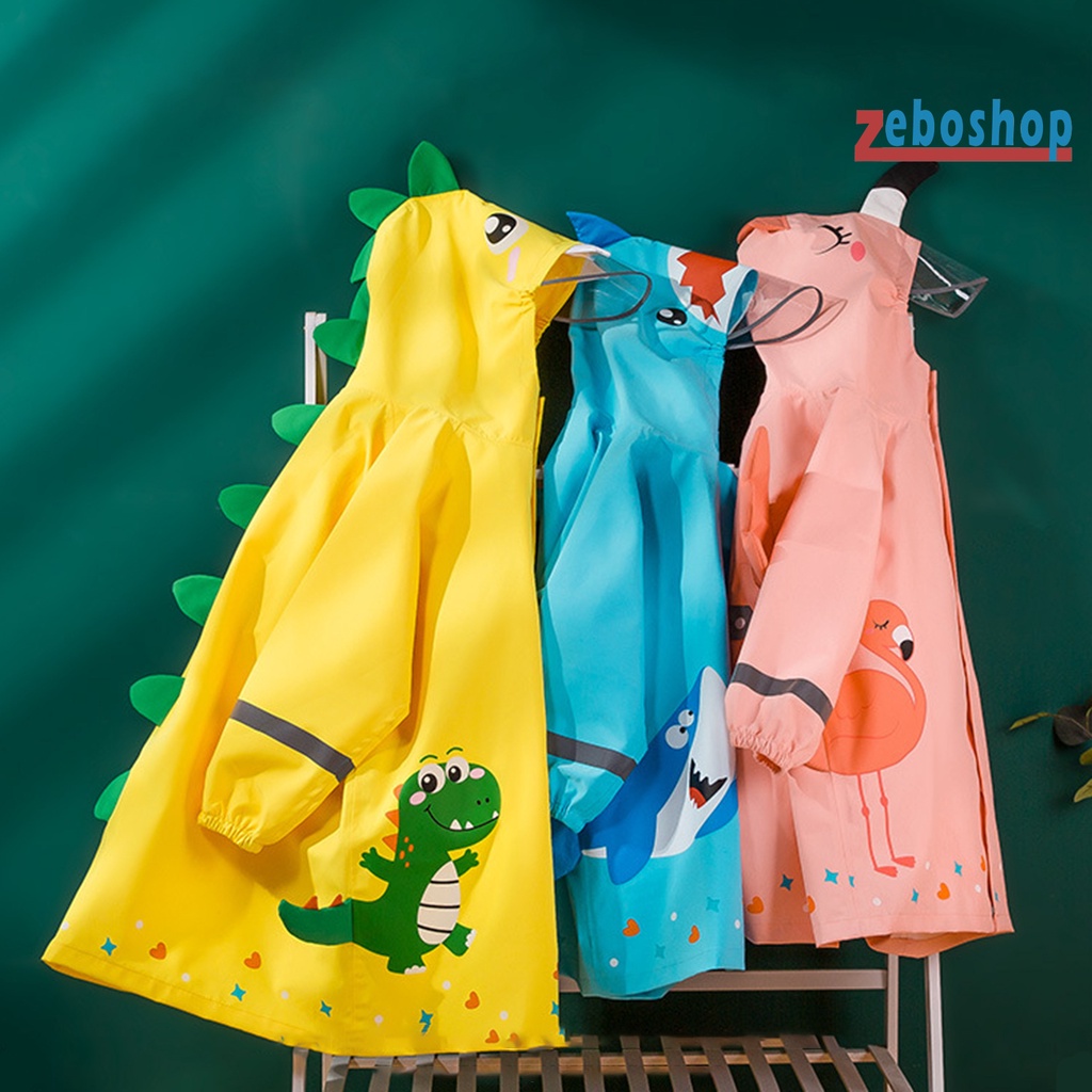Áo Mưa Nhẹ In Họa Tiết Động Vật Hoạt Hình Chống Nước Có Mũ Trùm Cho Bé Mẫu Giáo