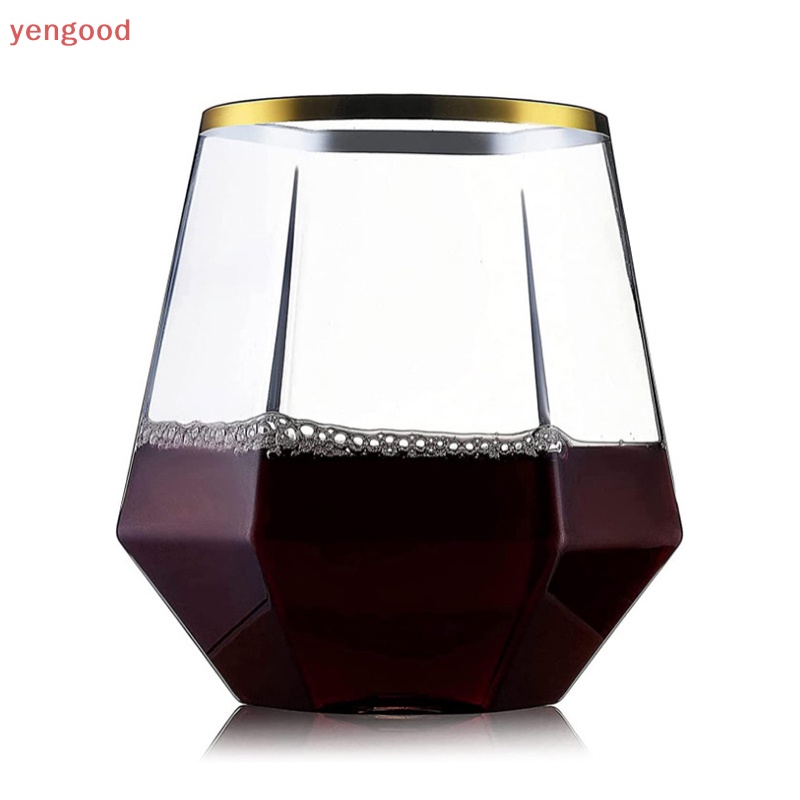 Ly Thủy Tinh Uống Rượu Cocktail Trong Suốt Hình Lục Giác 360ml