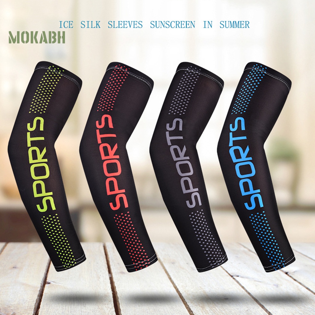 1 Cặp Ống Tay Áo Chống Nắng Bằng Lụa Lạnh Mỏng Độ Co Giãn Cao Dùng Khi Lái Xe Cho Nam