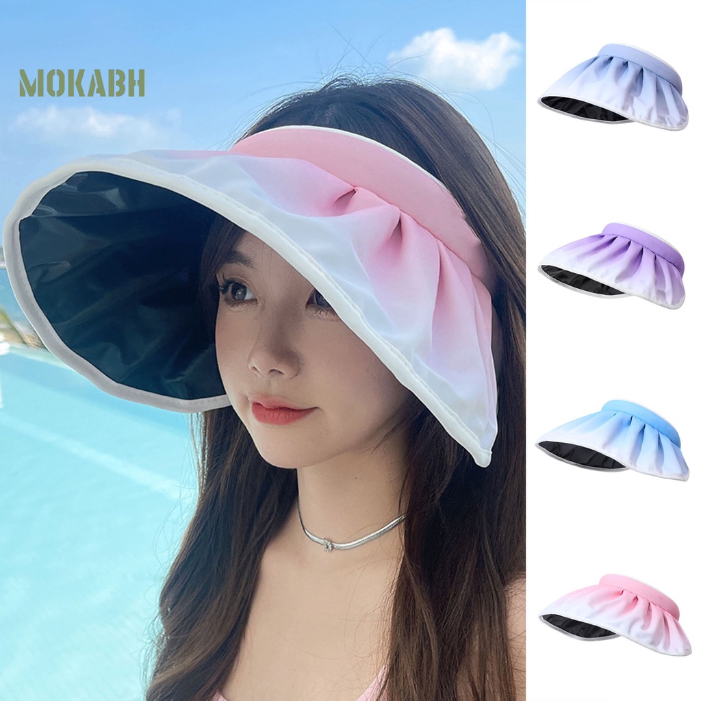Nón Tennis Hở Chóp Màu Gradient In Chữ Bằng Vinyl Thời Trang