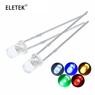 100 đèn led diode siêu sáng f3 3mm màu xanh lá / vàng / xanh dương / trắng / đỏ