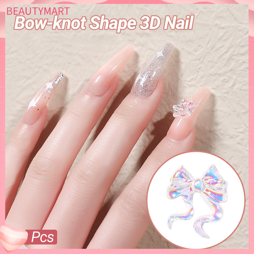 Set 50 Phụ Kiện Trang Trí Móng Tay 3D Hình Nơ Siêu Nhẹ DIY