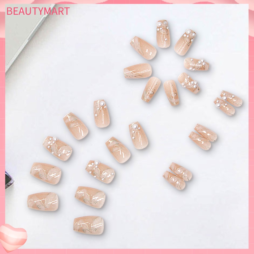 Bộ 24 Móng Tay Giả Trong Suốt Dạng Nhấn Độ Bóng Cao DIY