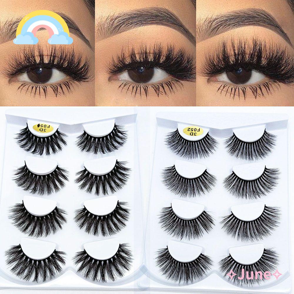 Lông Mi Giả 3D Bằng Sợi Lông Chồn Trang Điểm Mắt Không Cần Khoan Lỗ