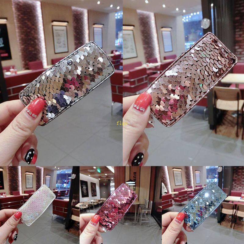 Kẹp Tóc Họa Tiết Vảy Cá Màu Gradient Cỡ Lớn Độc Đáo Cho Nữ