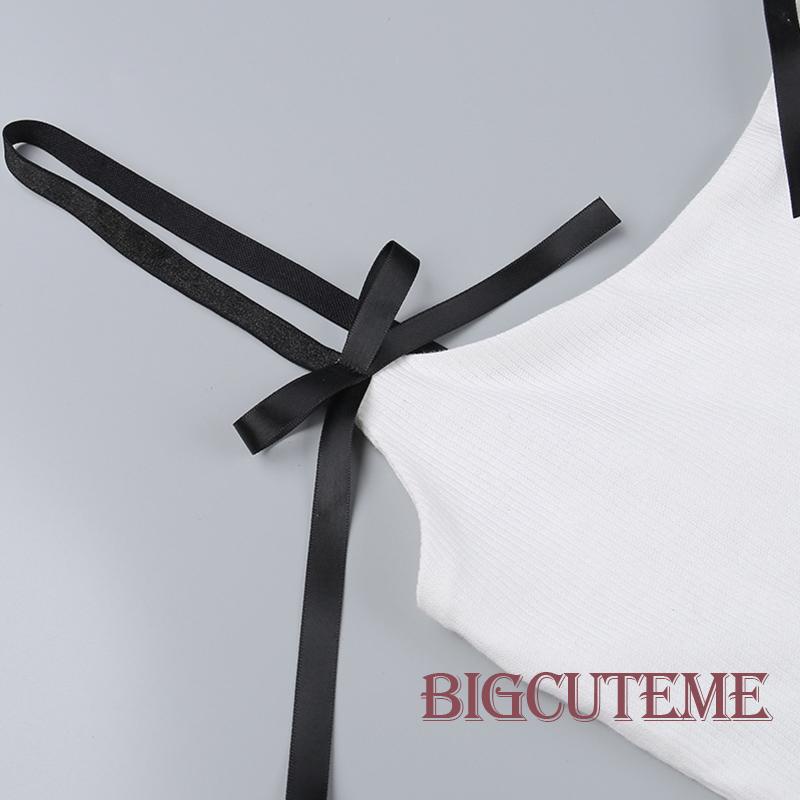 Áo Hai Dây Màu Sắc Tương Phản Thời Trang Mùa Hè Cho Nữ