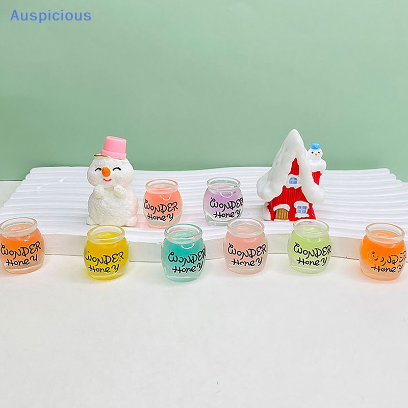 Set 2 Hũ Mật Ong Mini Bằng Nhựa Resin Dạ Quang Trang Trí Tiểu Cảnh / Nhà Búp Bê