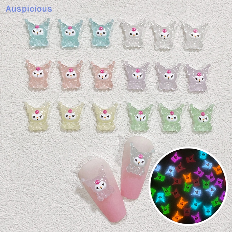 Set 10 Phụ Kiện Trang Trí Móng Tay Nghệ Thuật Trong Suốt Hình Hoạt Hình 3D DIY