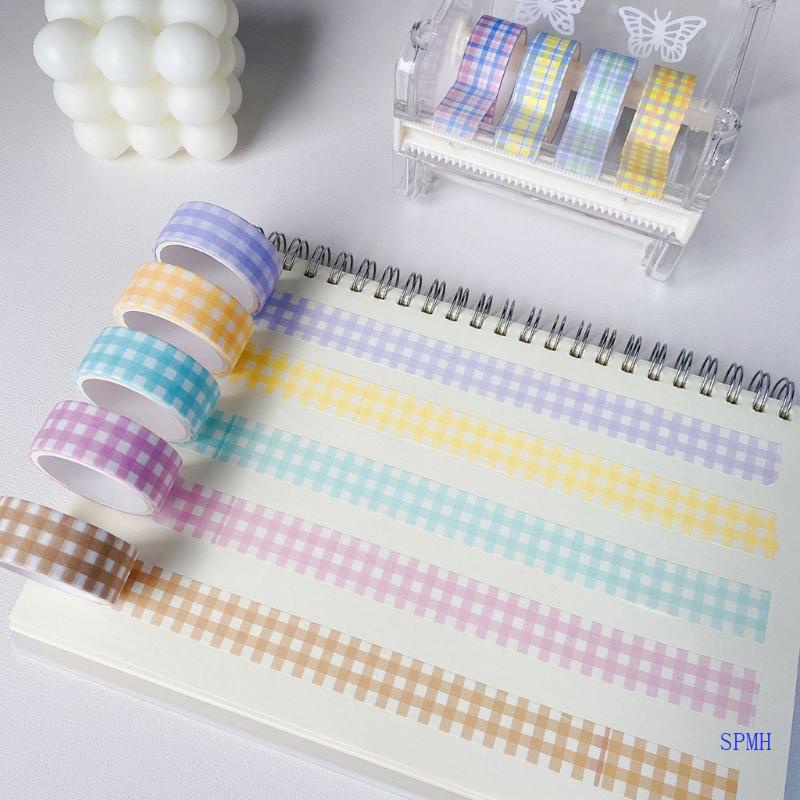 Băng Keo Giấy Washi Siêu Rộng 1 5cm Họa Tiết Kẻ Sọc Retro Trang Trí Thủ Công DIY
