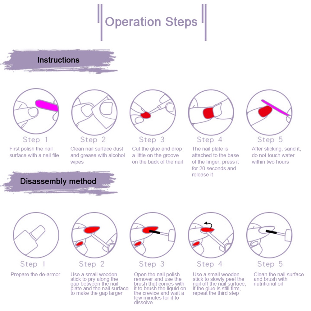Set 24 Móng Tay Giả Đầu Vuông Màu Trắng Bóng Cho Người Mới Bắt Đầu