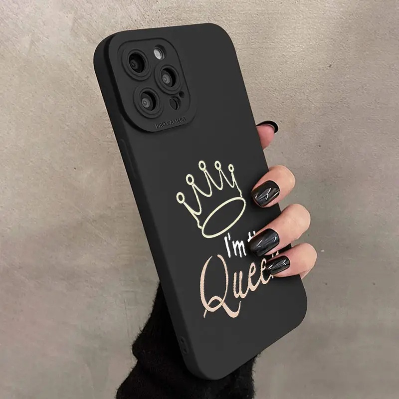 Ốp Điện Thoại Silicon TPU Mềm Đen Hình Hoạt Hình Chống Vỡ Cho IPhone 14 13 Pro Max 11 12 Pro Max XS X XR SE 2020 6S 8 7 +