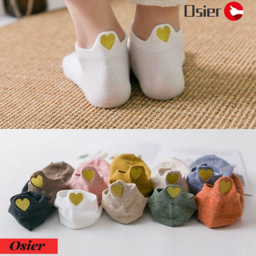 OSIER1 Set 4 Đôi TấT HọA TiếT HìNh TráI Tim ThờI Trang Cho Nữ
